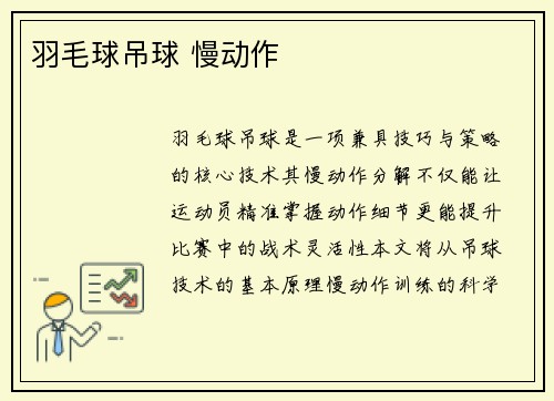 羽毛球吊球 慢动作